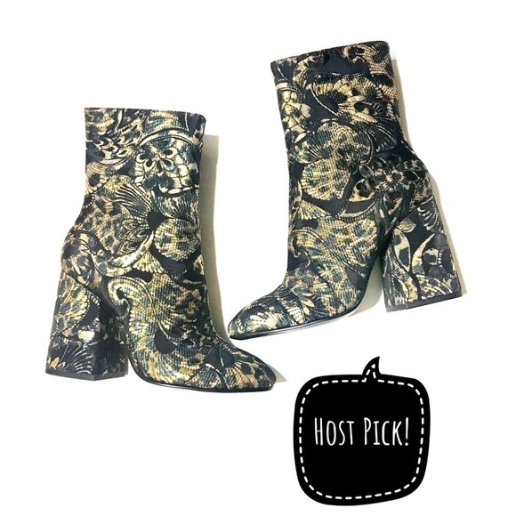 BNWT-ASH Flora Embossed Velvet Brocade Mid Boots7 - Picture 1 of 9